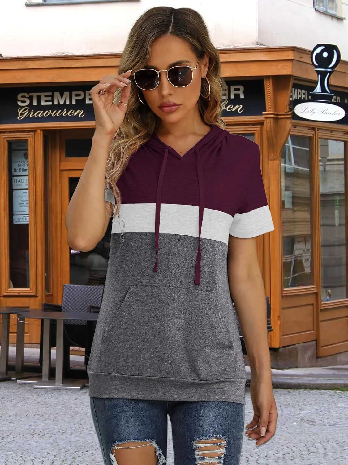 MixShe Womens Tops Summer Clothes Casual Shirts Ladies Hoodies Pullover Short Sleeve Blouses Trendy Fashion Tunics