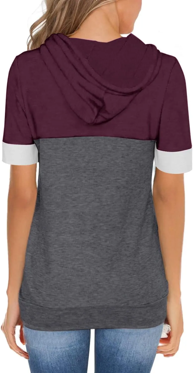 MixShe Womens Tops Summer Clothes Casual Shirts Ladies Hoodies Pullover Short Sleeve Blouses Trendy Fashion Tunics