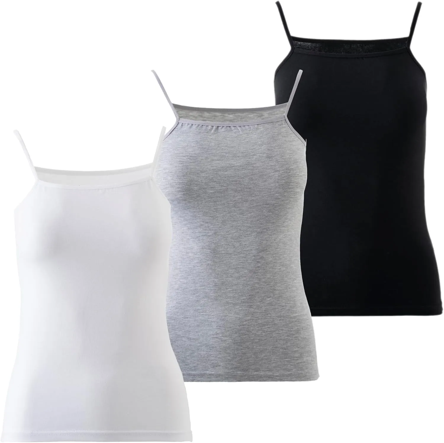 Mody Women's Camisole 3-Pack, Tank Top for Women, Cotton Camisole Tops for Women, Spaghetti Strap Womens Tank Tops Undershirt