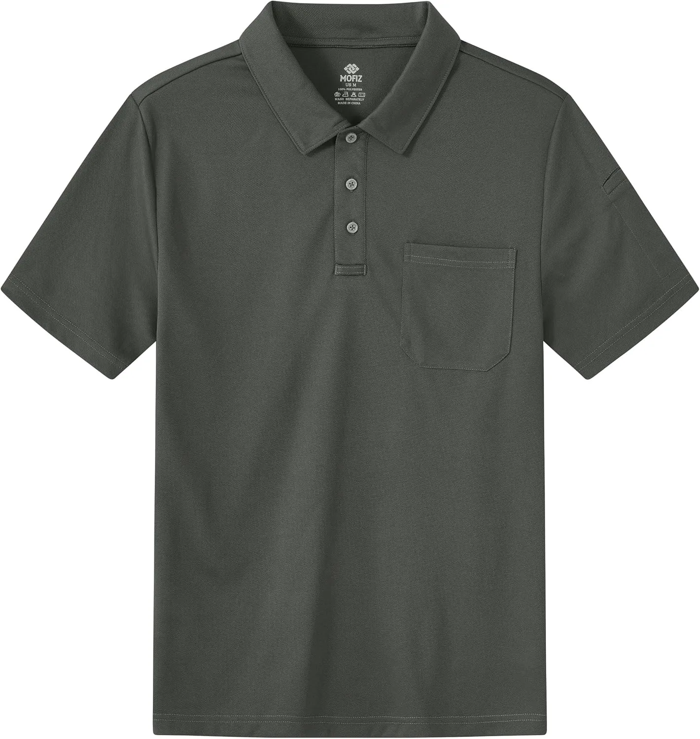 MoFiz Men's Polo Shirts Short Sleeve Lightweight Quick Dry Fit Polo Golf Summer Solid Athletic T-Shirts
