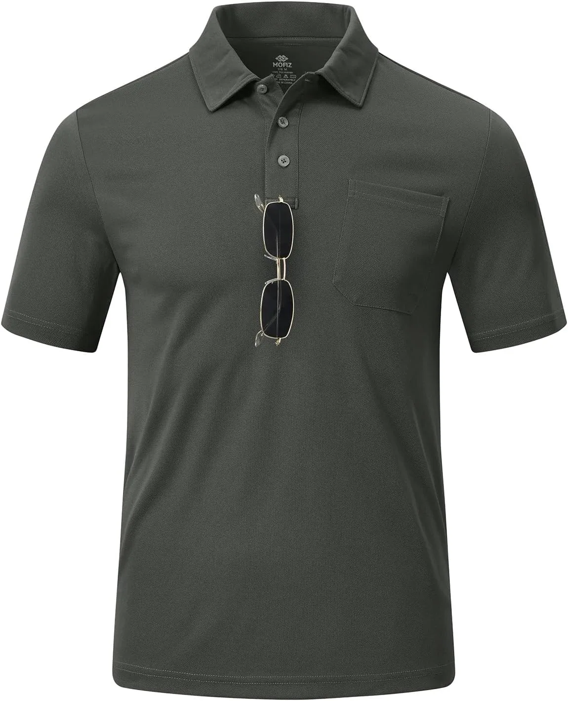 MoFiz Men's Polo Shirts Short Sleeve Lightweight Quick Dry Fit Polo Golf Summer Solid Athletic T-Shirts