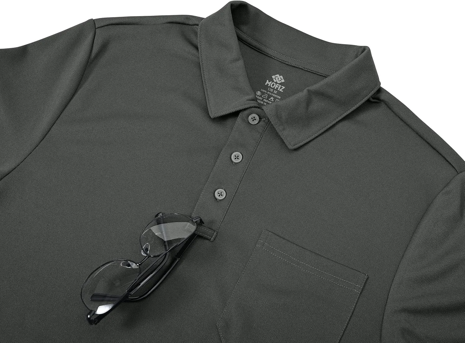 MoFiz Men's Polo Shirts Short Sleeve Lightweight Quick Dry Fit Polo Golf Summer Solid Athletic T-Shirts
