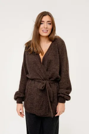 Mohair Wool Cardigan - Brown