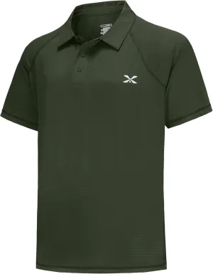 MOHEEN Men's Moisture Wicking Short Sleeve Polo Shirts UPF 50  Lightweight Performance Golf Shirts M-6XL