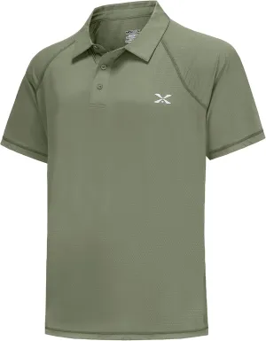 MOHEEN Men's Moisture Wicking Short Sleeve Polo Shirts UPF 50  Lightweight Performance Golf Shirts M-6XL