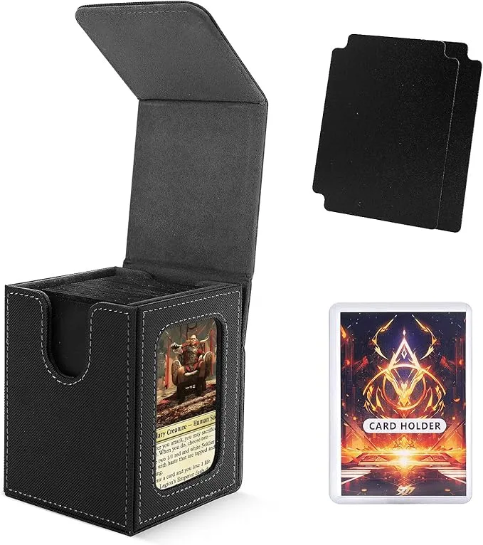 MUNTO - Trading Card Game Deck Box - Black/Grey (100  Cards)