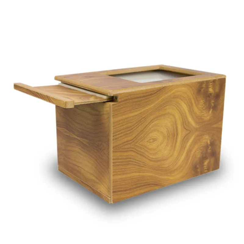 Natural Wood Pet Photo Urn in Extra Large
