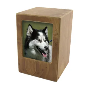 Natural Wood Pet Photo Urn in Extra Large