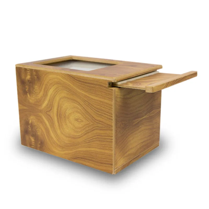 Natural Wood Pet Photo Urn in Extra Large