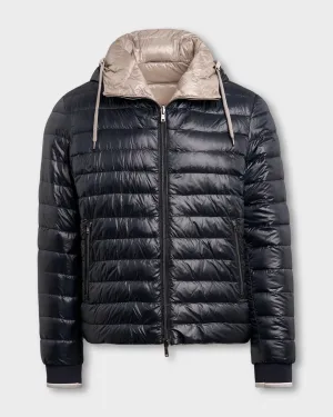 Navy Ultralight Down Reversible Bomber Jacket