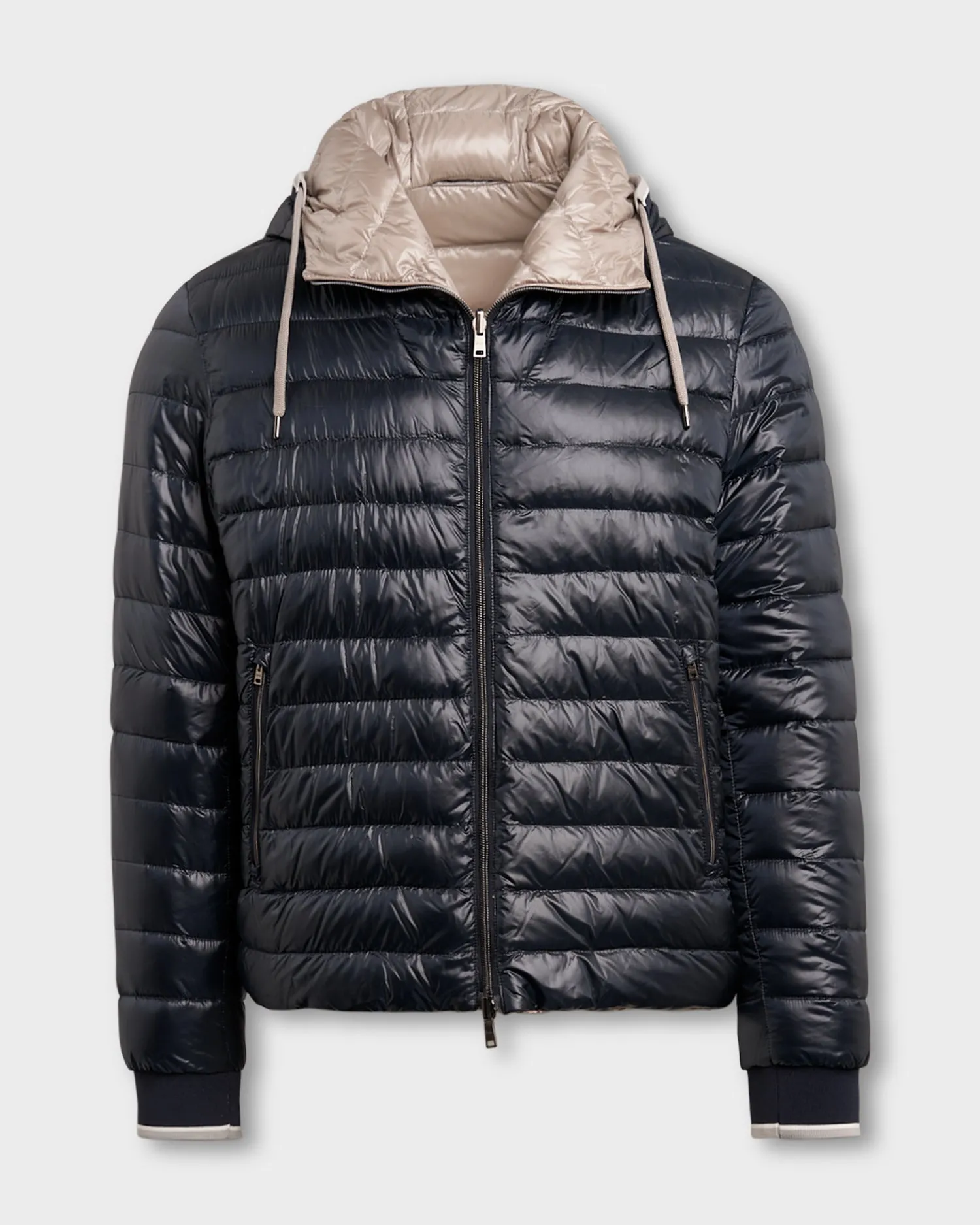 Navy Ultralight Down Reversible Bomber Jacket