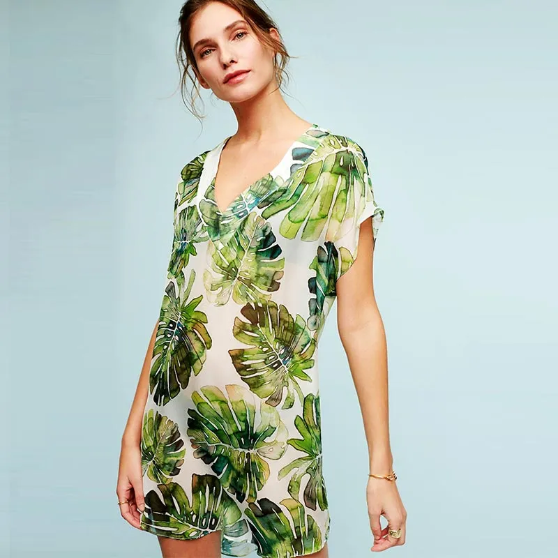 New Chiffon Beach Dress #Green