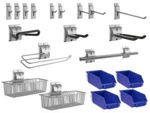 Newage 20-Piece Steel Slatwall Accessory Kit - 51721