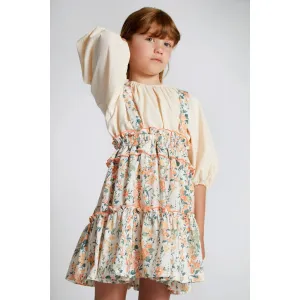 Nueces CORAL FLOWERS STRIPES CHARM SKIRT- does not have straps