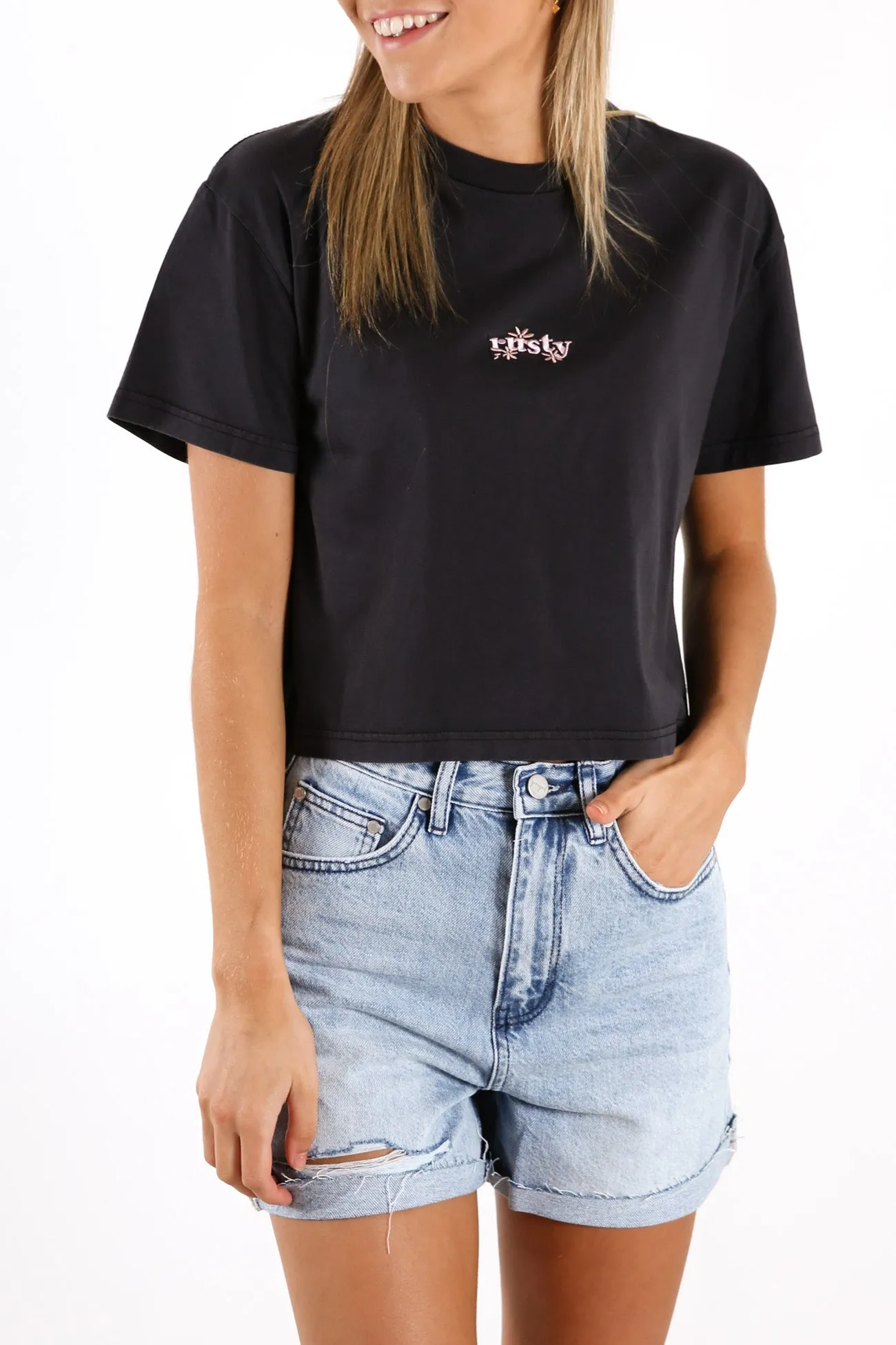 Odyssey Crop Tee Black
