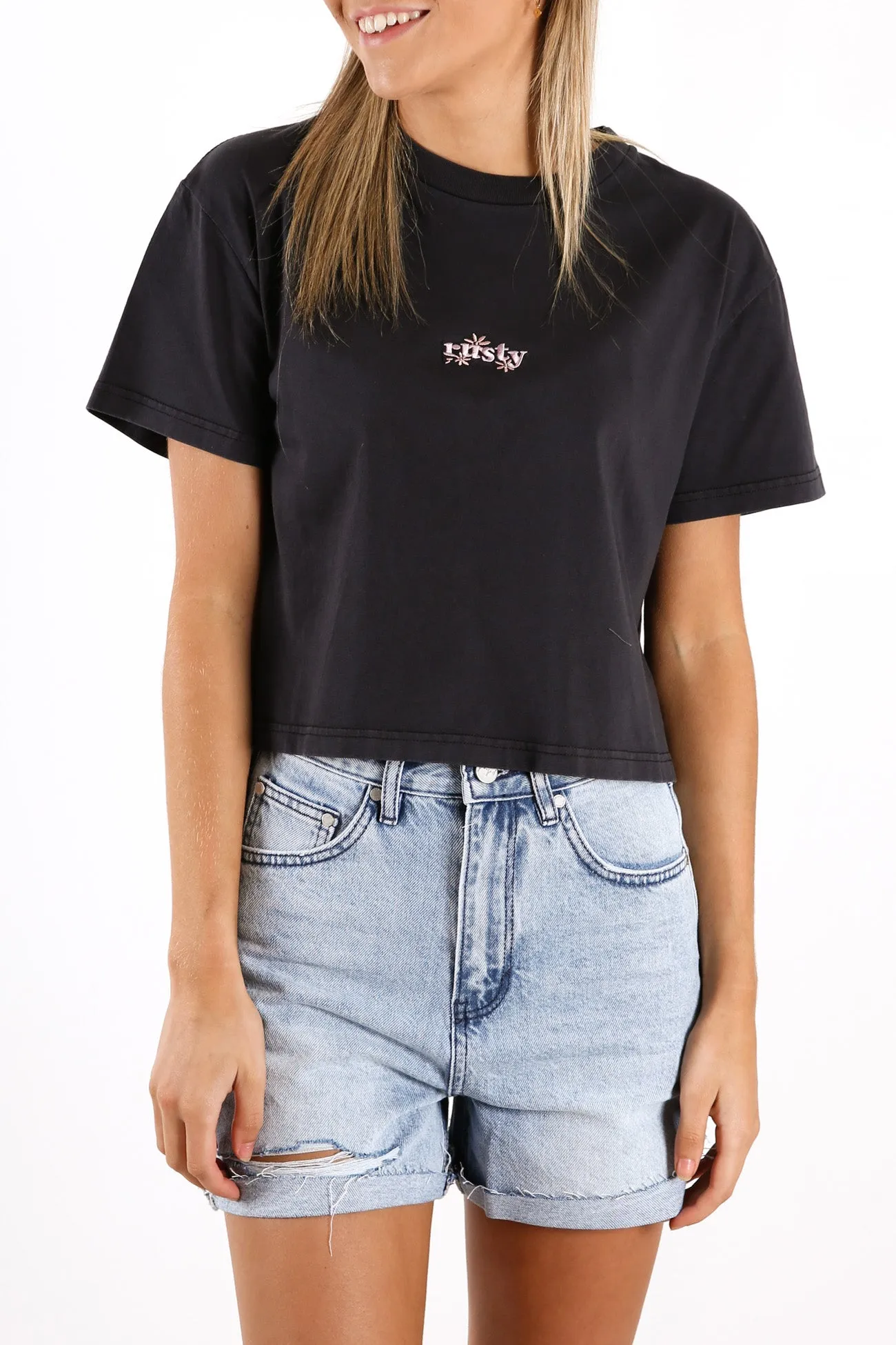 Odyssey Crop Tee Black