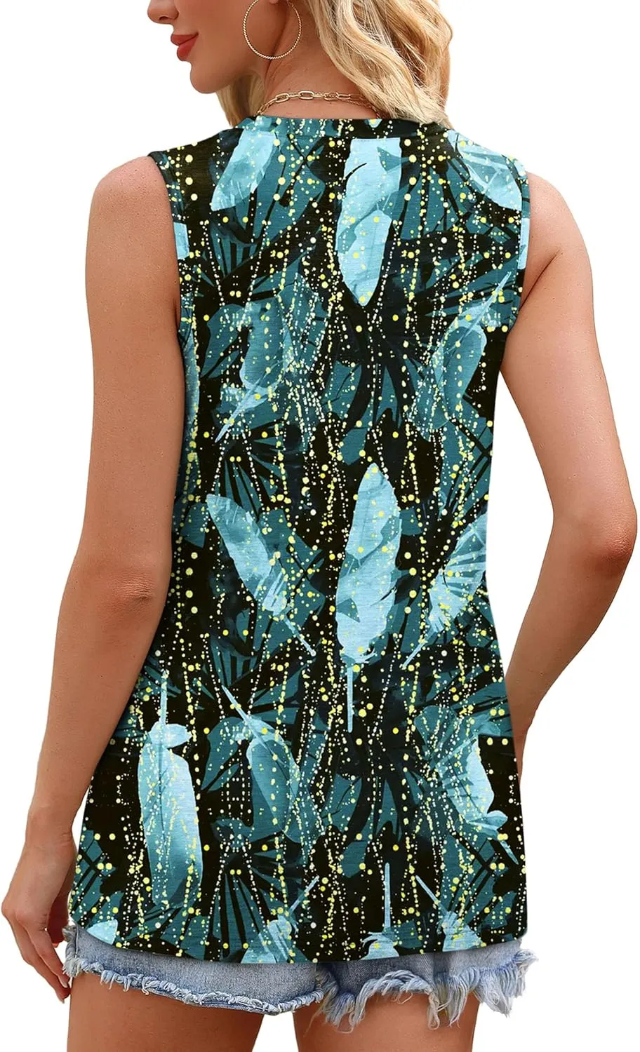 OFEEFAN Womens Tank Tops Summer Sleeveless Tops Loose Fit Crewneck Basic Tee Shirts for Women