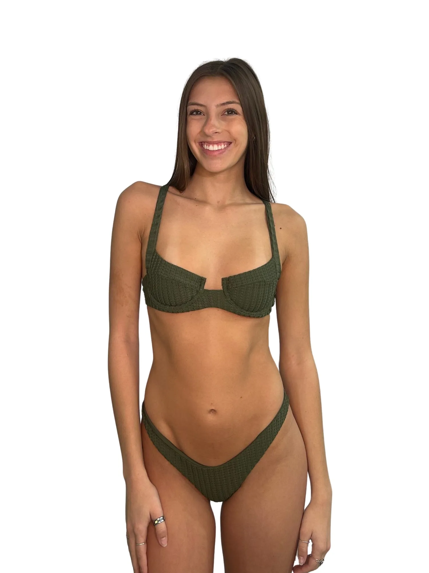 Olive High Leg Moderate Bottom
