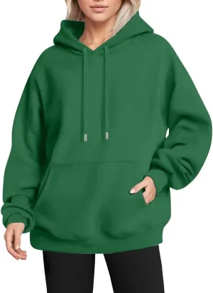 Oversized Hoodies for Women Trendy Drawstring Fleece Plain Comfy Hoodie Loose Fit Preppy Raglan Hooded Sweatshirt