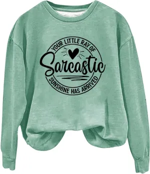 Oversized Sweatshirt for Women Trendy Alphabet Print Crew Neck T Shirts Loose Fit Long Sleeve Pullover Shirts