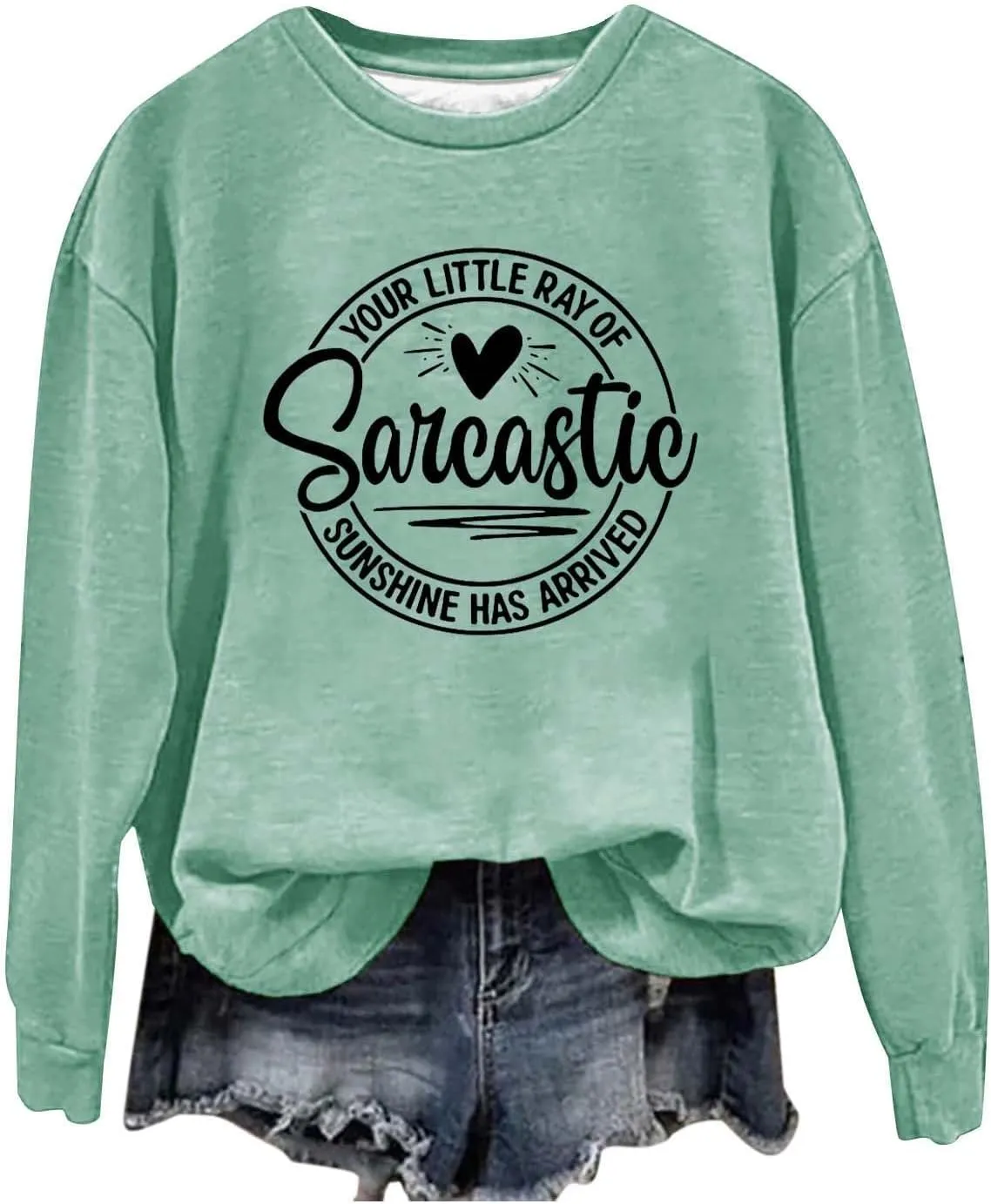 Oversized Sweatshirt for Women Trendy Alphabet Print Crew Neck T Shirts Loose Fit Long Sleeve Pullover Shirts