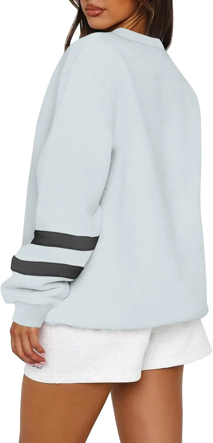 Oversized Sweatshirt For Women Trendy Hoodie Pullover Crewneck Long Sleeve Solid Fall Winter Clothes 2024