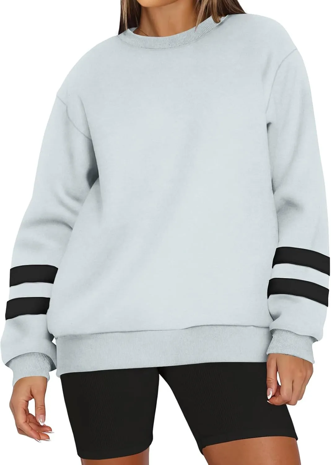 Oversized Sweatshirt For Women Trendy Hoodie Pullover Crewneck Long Sleeve Solid Fall Winter Clothes 2024
