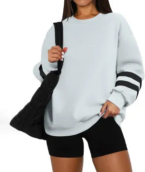 Oversized Sweatshirt For Women Trendy Hoodie Pullover Crewneck Long Sleeve Solid Fall Winter Clothes 2024