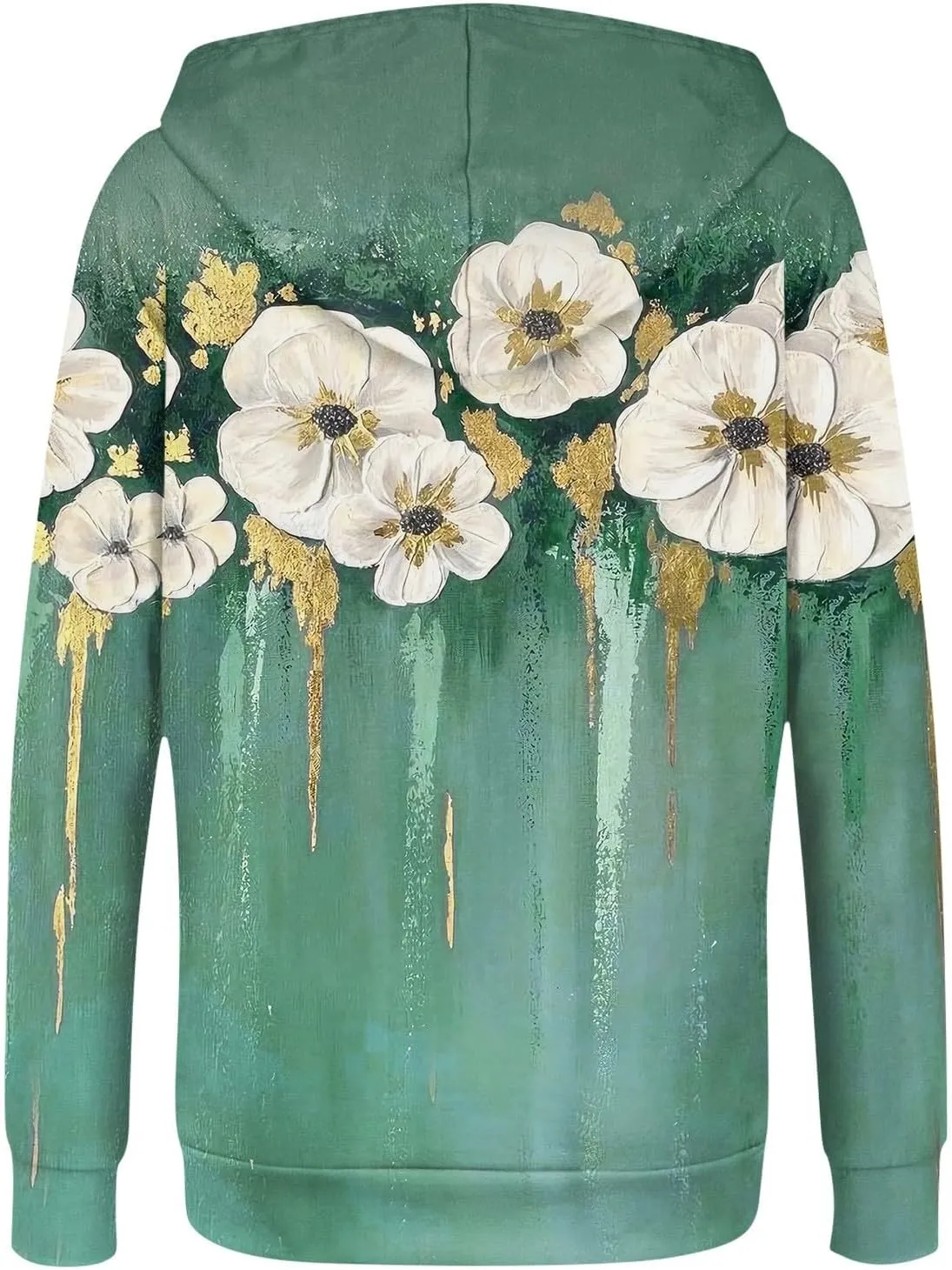 Oversized Sweatshirt For Women,Womens Casual Print Zip Up Hoodie Trendy Long Sleeve Sweatshirt With Pockets