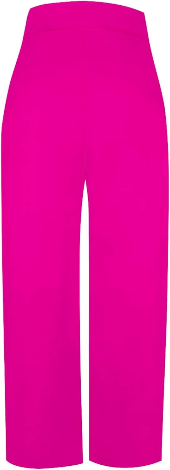 Palazzo Pants for Women Dressy High Waisted Wide Leg Pants Stretchy Loose Fit Casual Trousers with Pocket