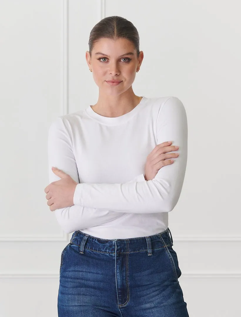 Paris Long Sleeve Classic Tee White