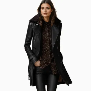Pauline - Leather Trench Coat