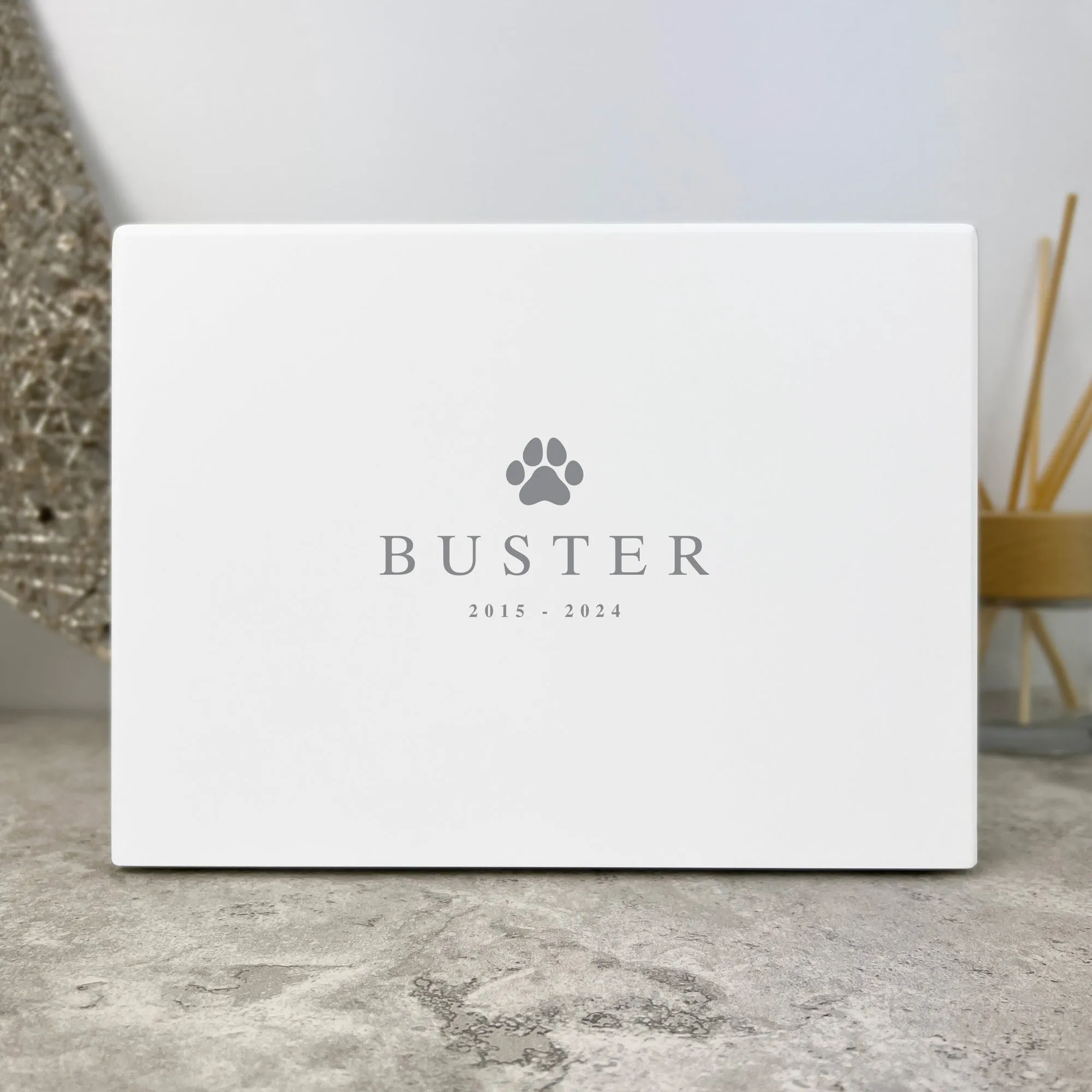 Personalised Contemporary Paw Print Cremation Urn For Pets Ashes | 1.09 Litres