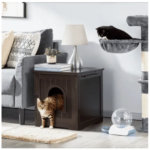Pet Crate End Table Wooden Cage