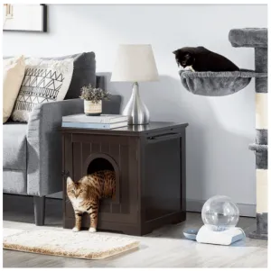 Pet Crate End Table Wooden Cage