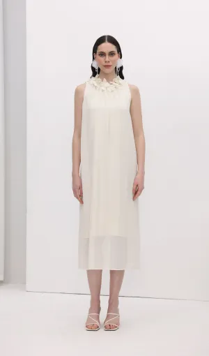 Petal Collar Halter Midi Dress