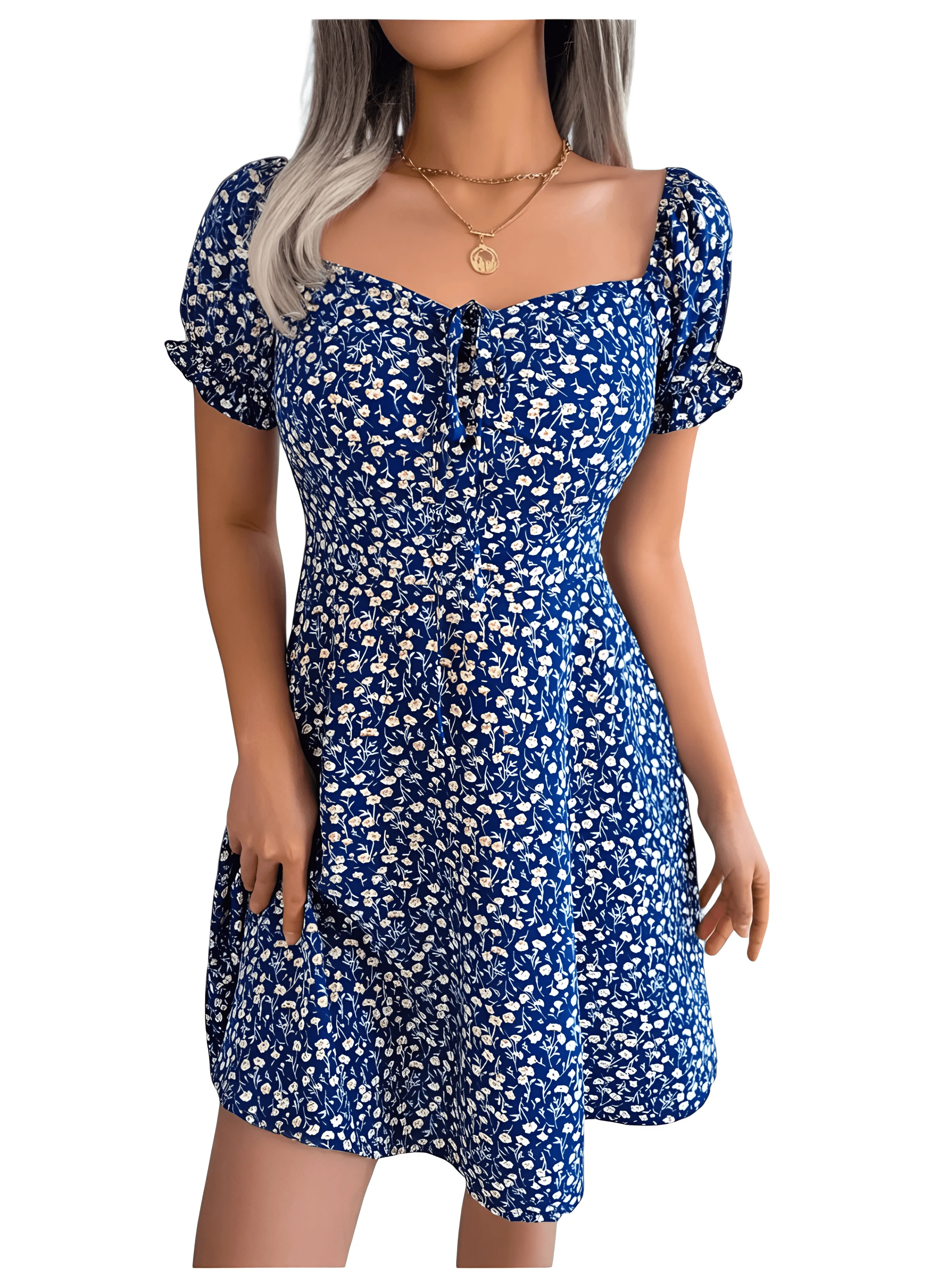 Petals and Ruffles: Women's Floral Print Dress
