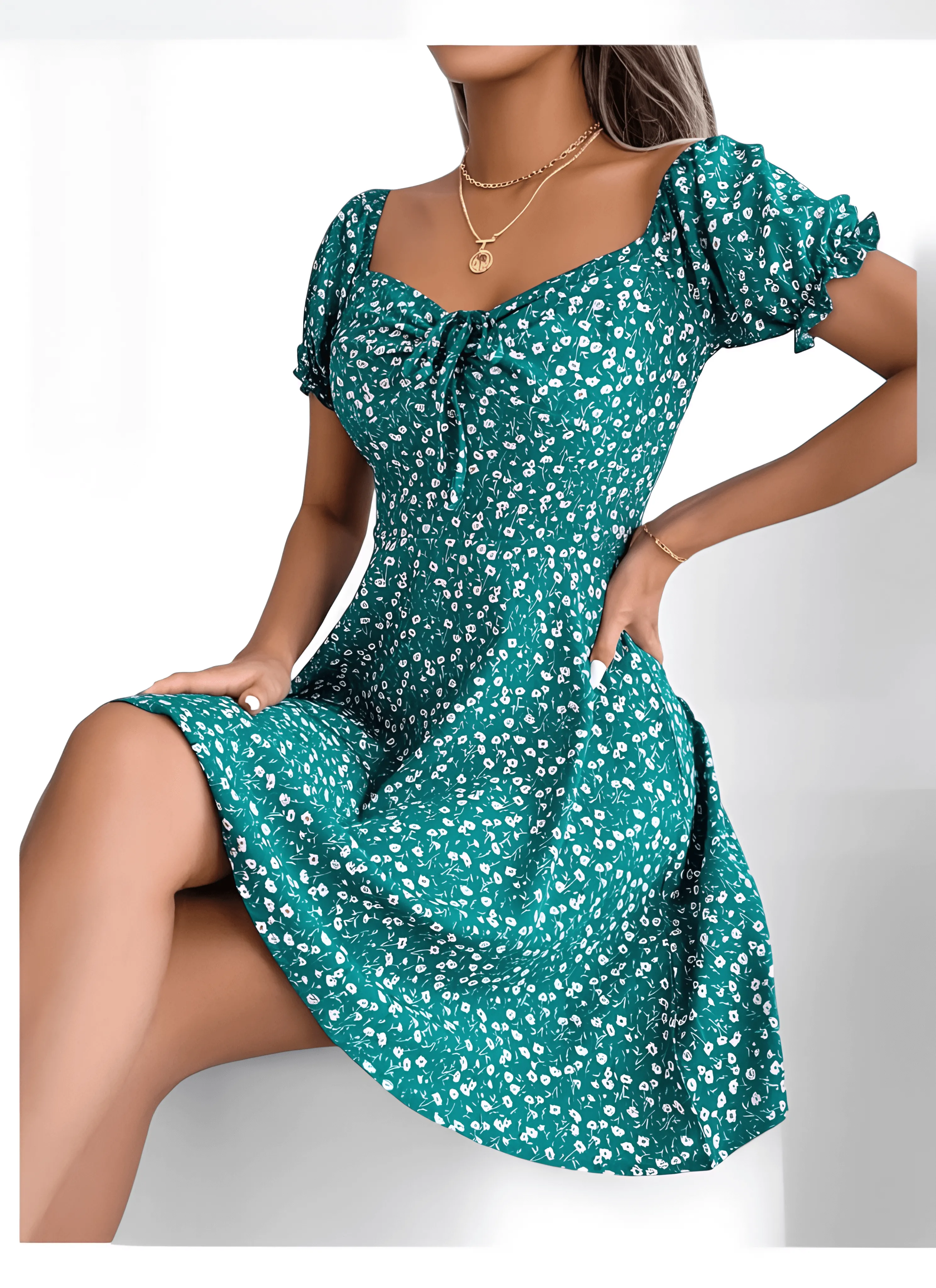 Petals and Ruffles: Women's Floral Print Dress