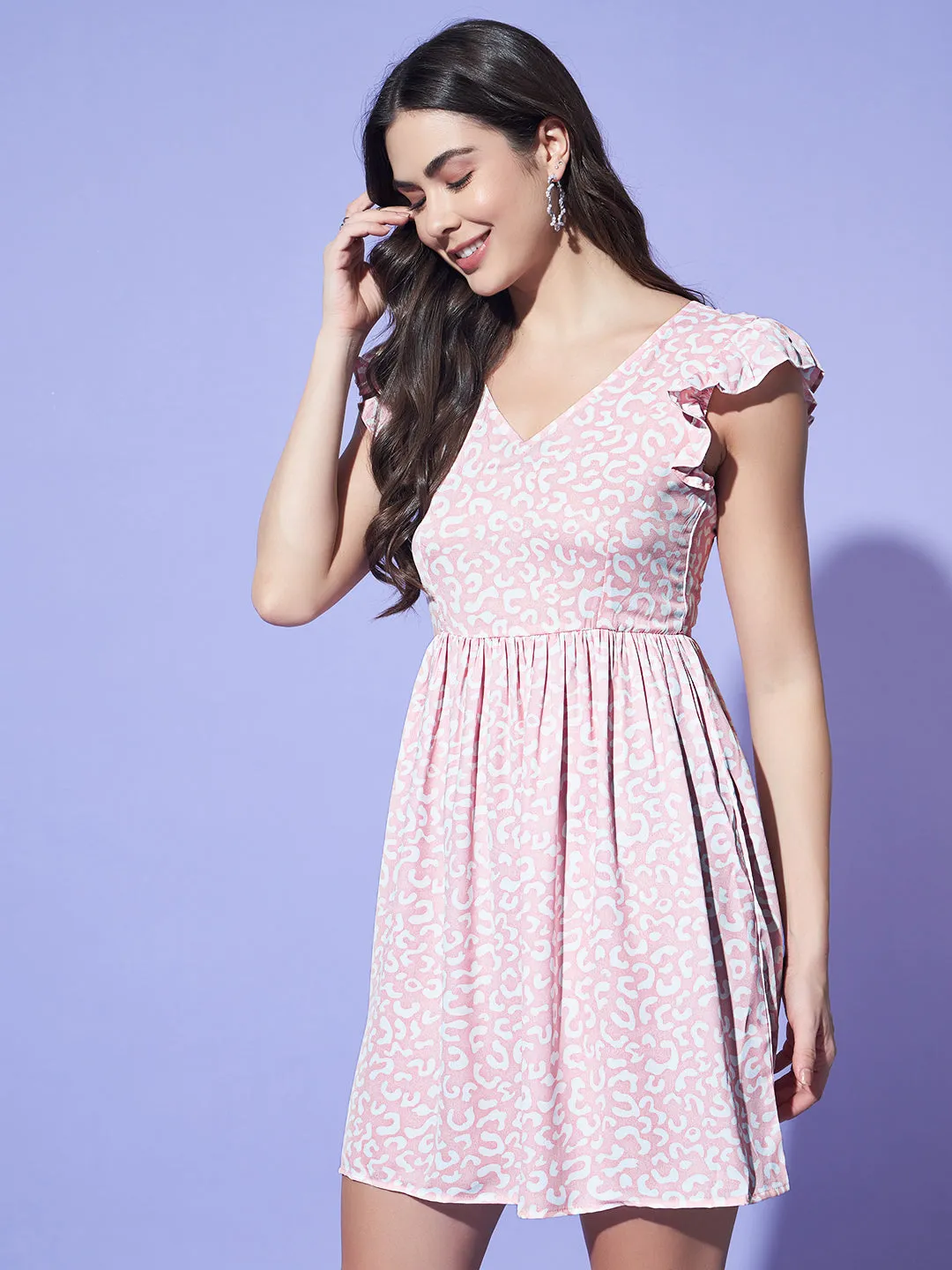 Pink Back Tie-Up Dress