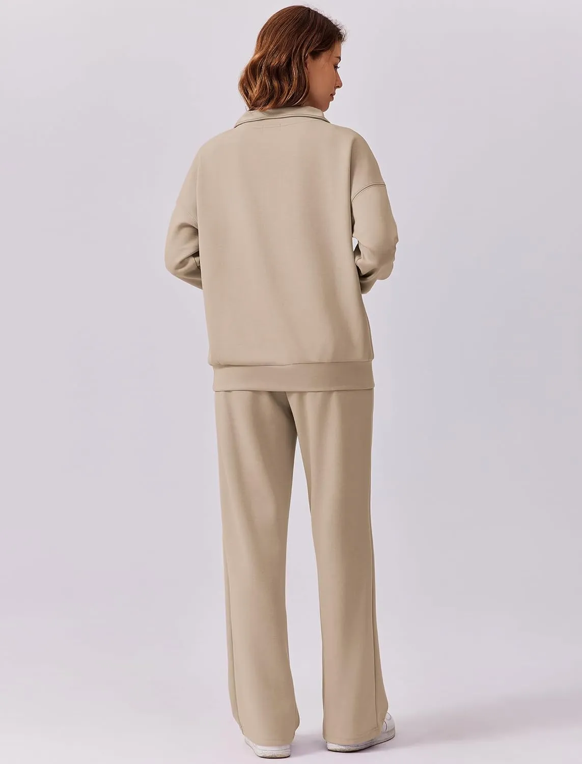 PINSPARK 2 Piece Sets for Women 2025 Fall Outfits Sweatsuit Oversized Sweatshirt Wide Leg Sweatpants Matching Set Tracksuit