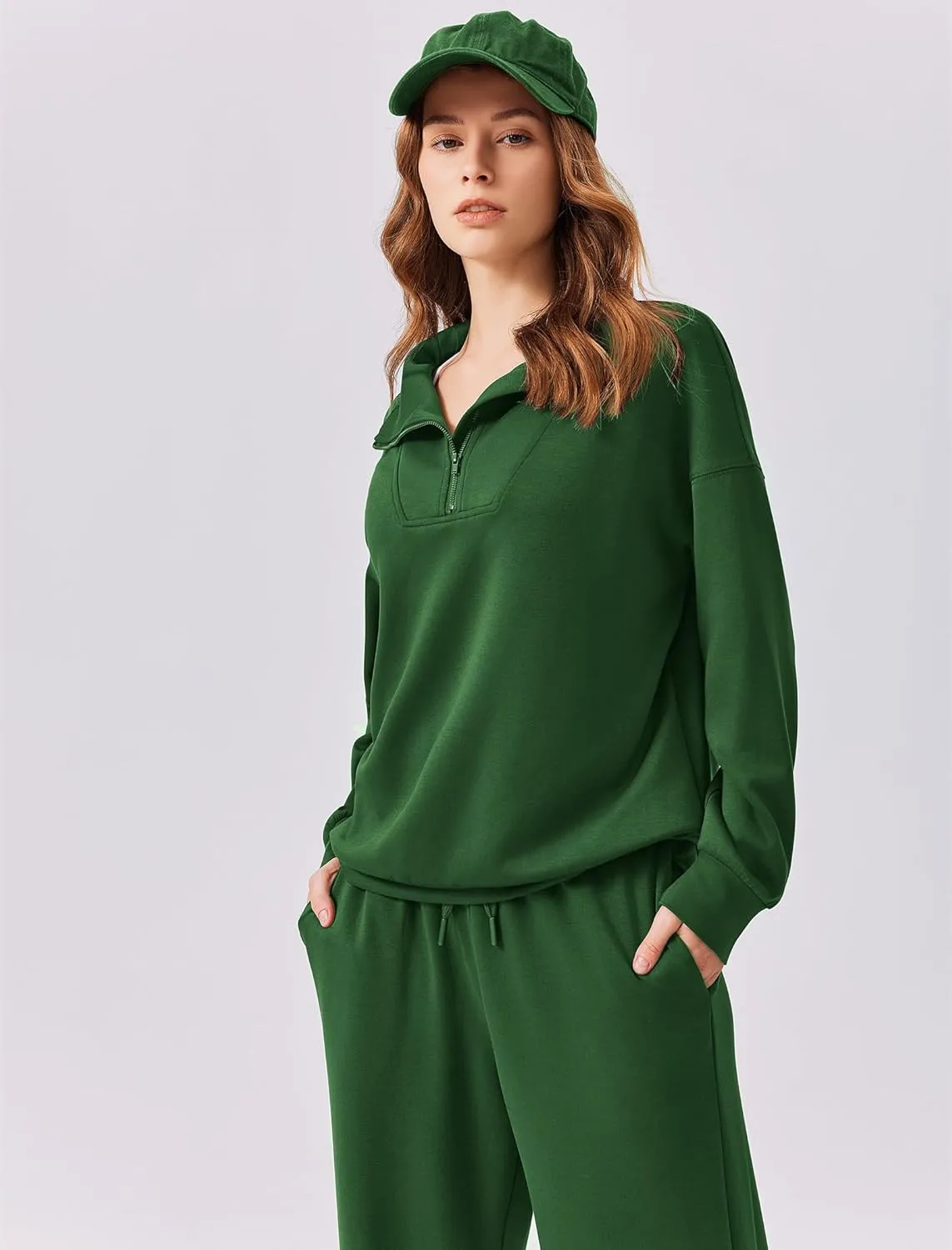 PINSPARK 2 Piece Sets for Women 2025 Fall Outfits Sweatsuit Oversized Sweatshirt Wide Leg Sweatpants Matching Set Tracksuit