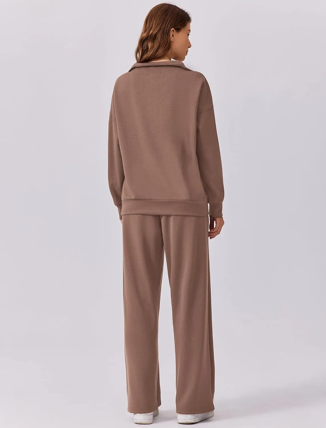 PINSPARK 2 Piece Sets for Women 2025 Fall Outfits Sweatsuit Oversized Sweatshirt Wide Leg Sweatpants Matching Set Tracksuit