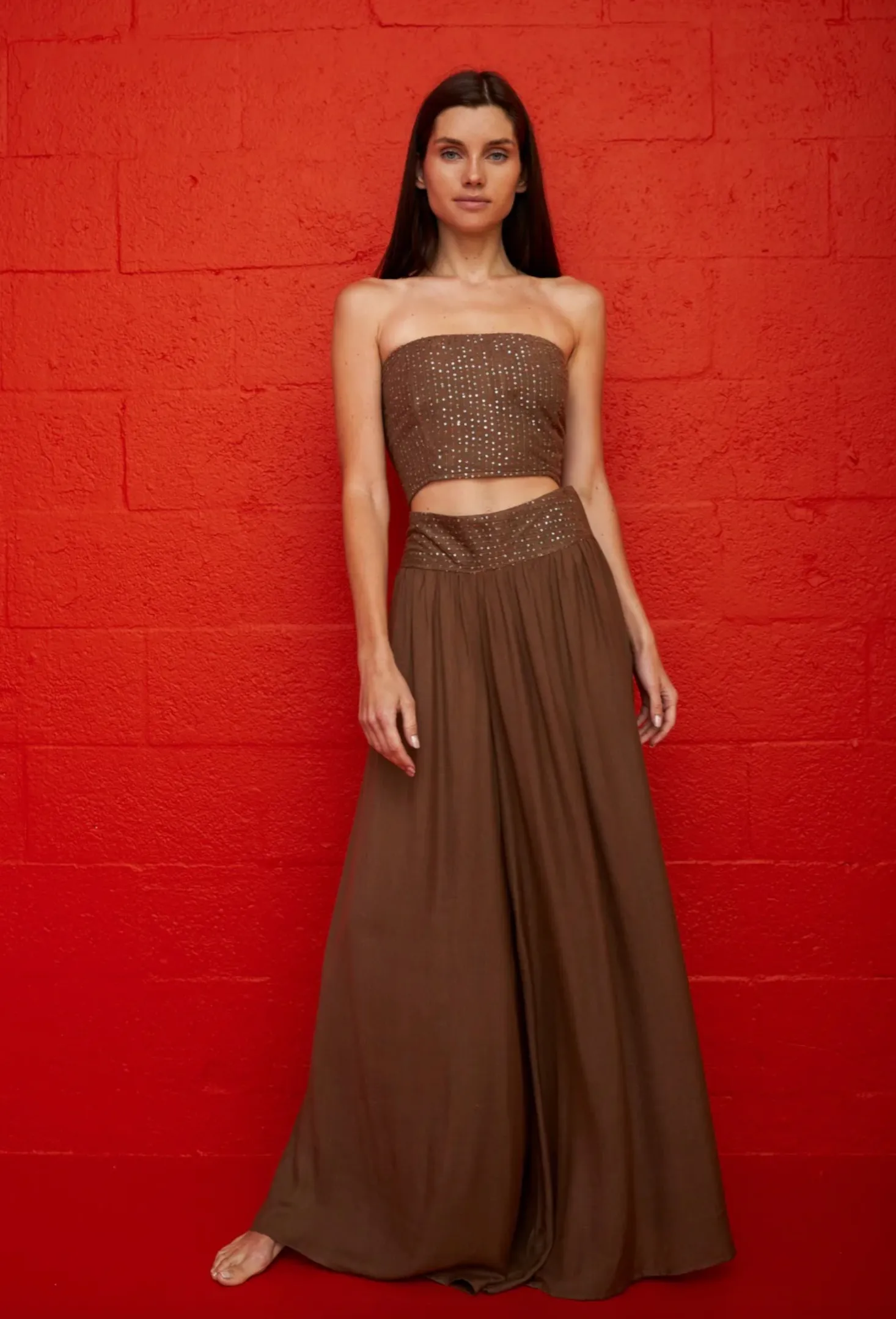 PITUSA Sequin Palazzo Pants