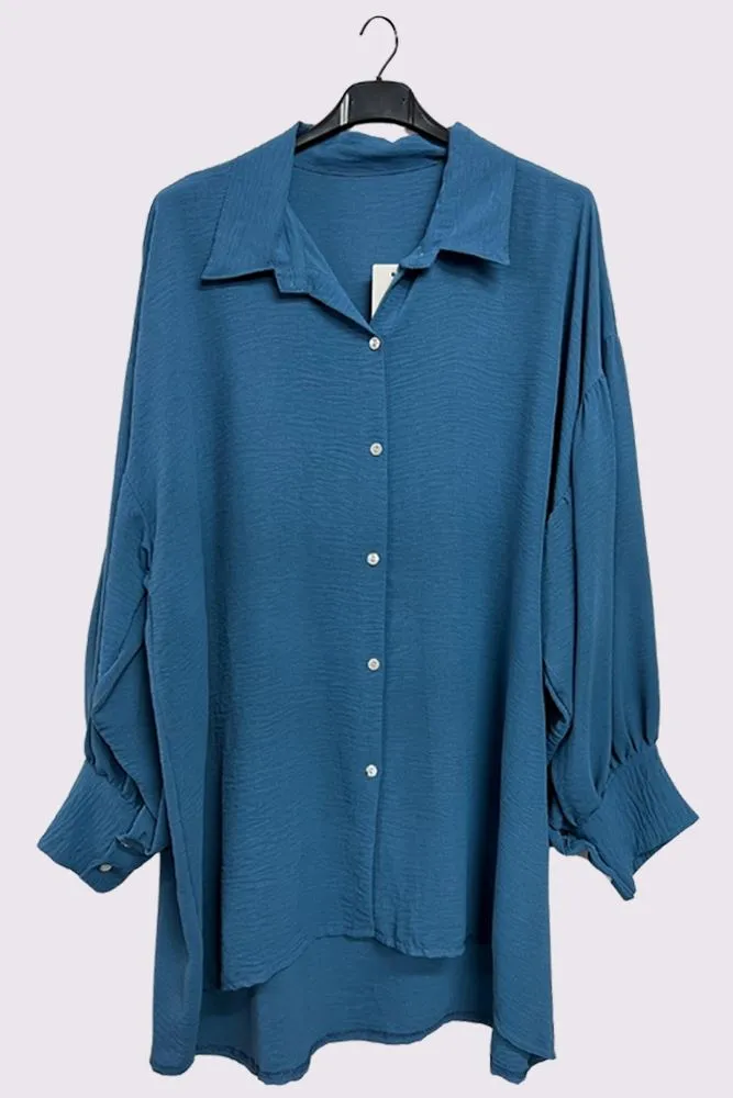 Plain Oversized Button Up Shirt
