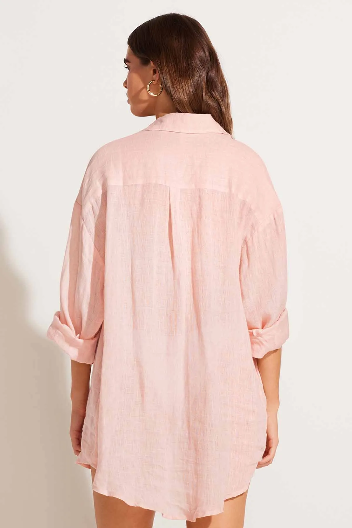 Playa Linen Shirt - Sunkissed Pink