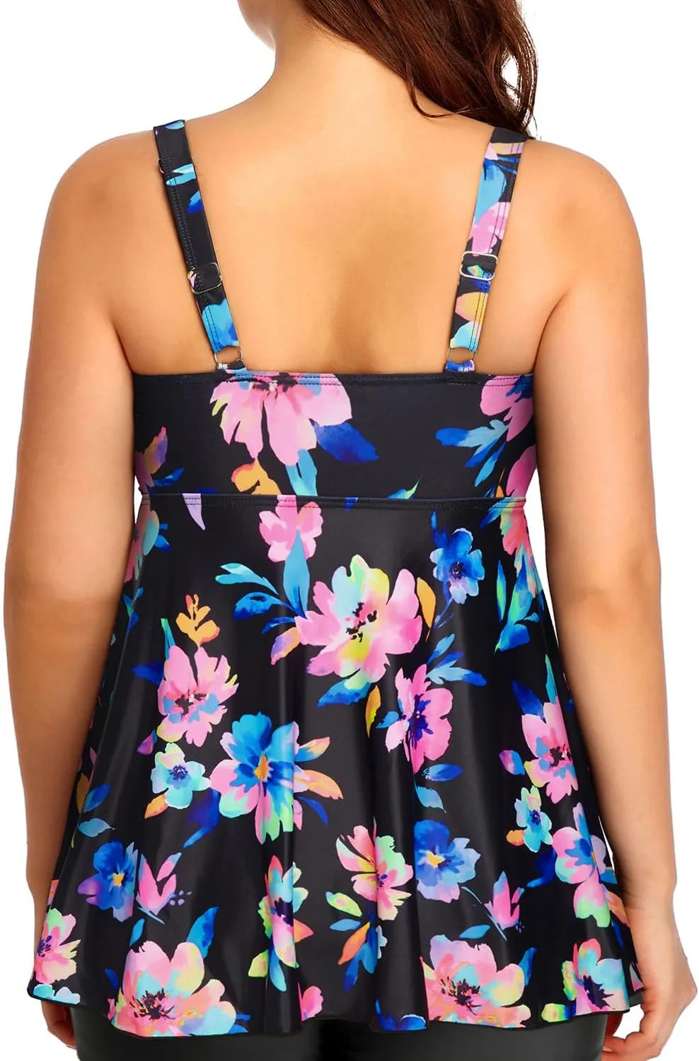 Plus Size Tankini Tops for Women Only - Flowy Bathing Suits Tops Modest Swimsuit No Bottom