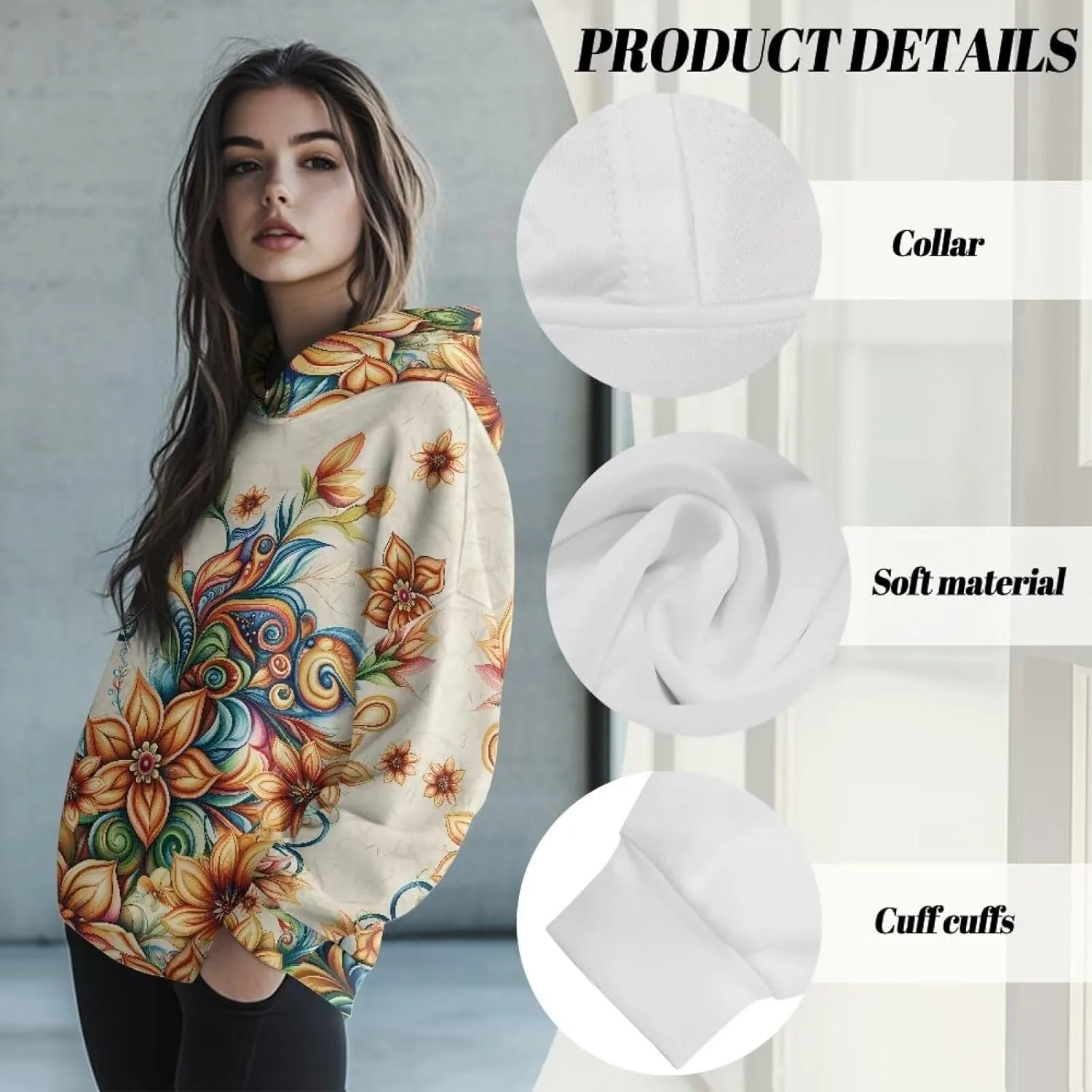 Poceacles Womens Fleece Hoodies Oversized Sweatshirts Long Sleeve Pullover Tops Gym Tops Fall Outfits Plus