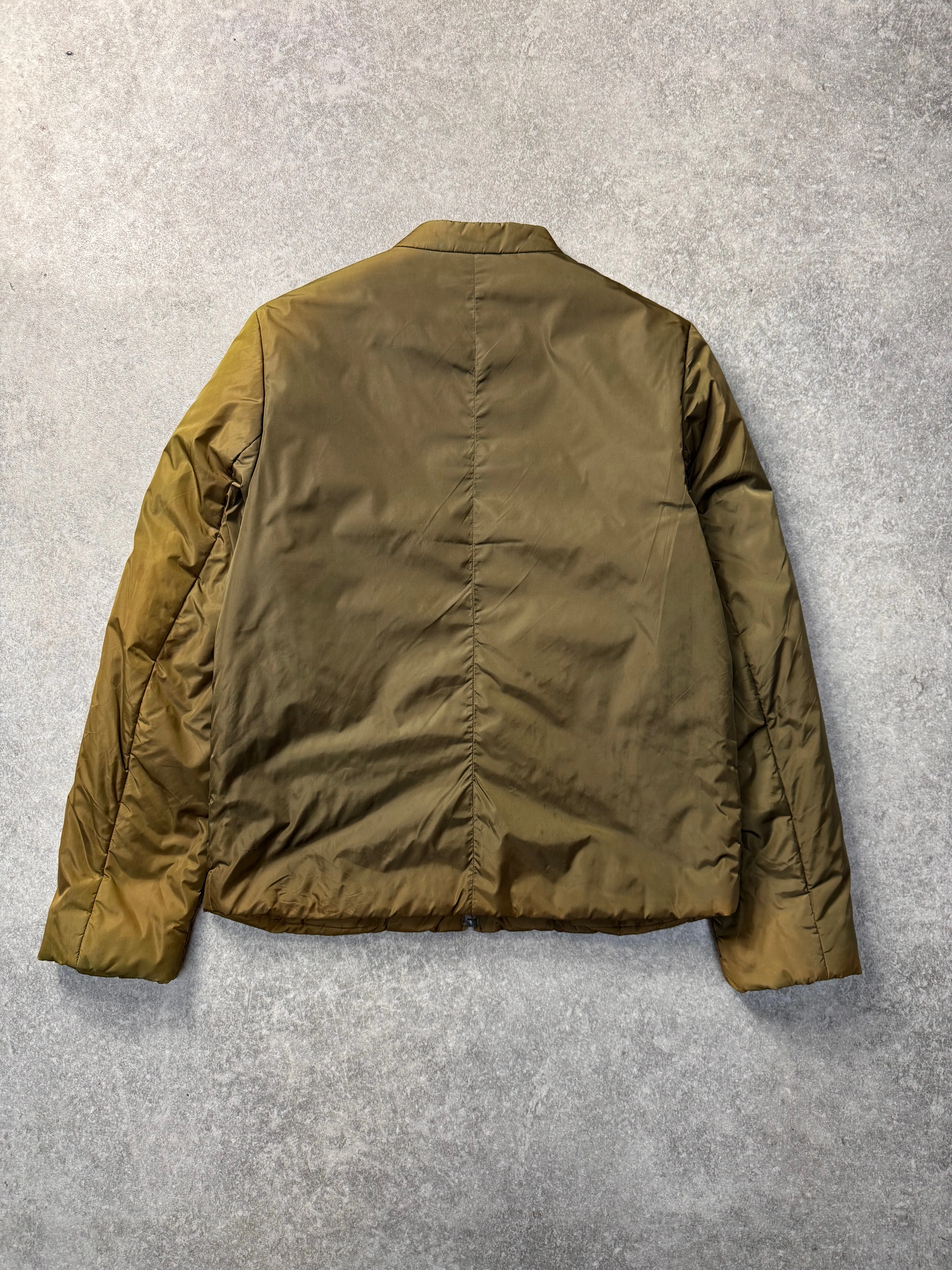 Prada Distressed Khaki Cropped Puffer Jacket