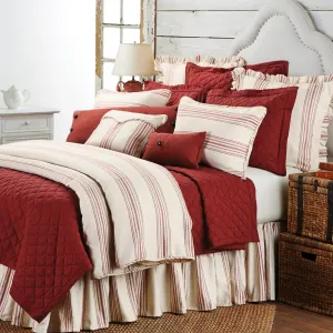 Prescott Duvet Cover, Red, Super Queen