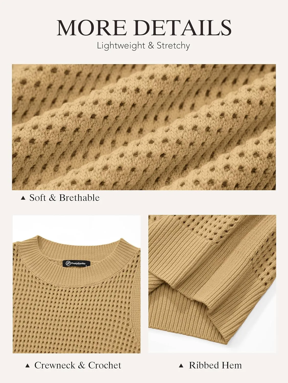 PRETTYGARDEN Summer Crochet Tank Tops for Women 2025 Casual Crewneck Hollow Out Loose Knit Sleeveless Sweater Vest Top Trendy